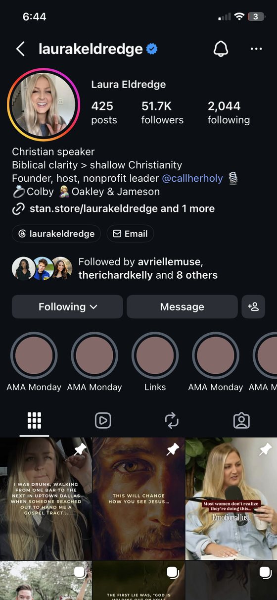 Laura Eldredge Instagram profile